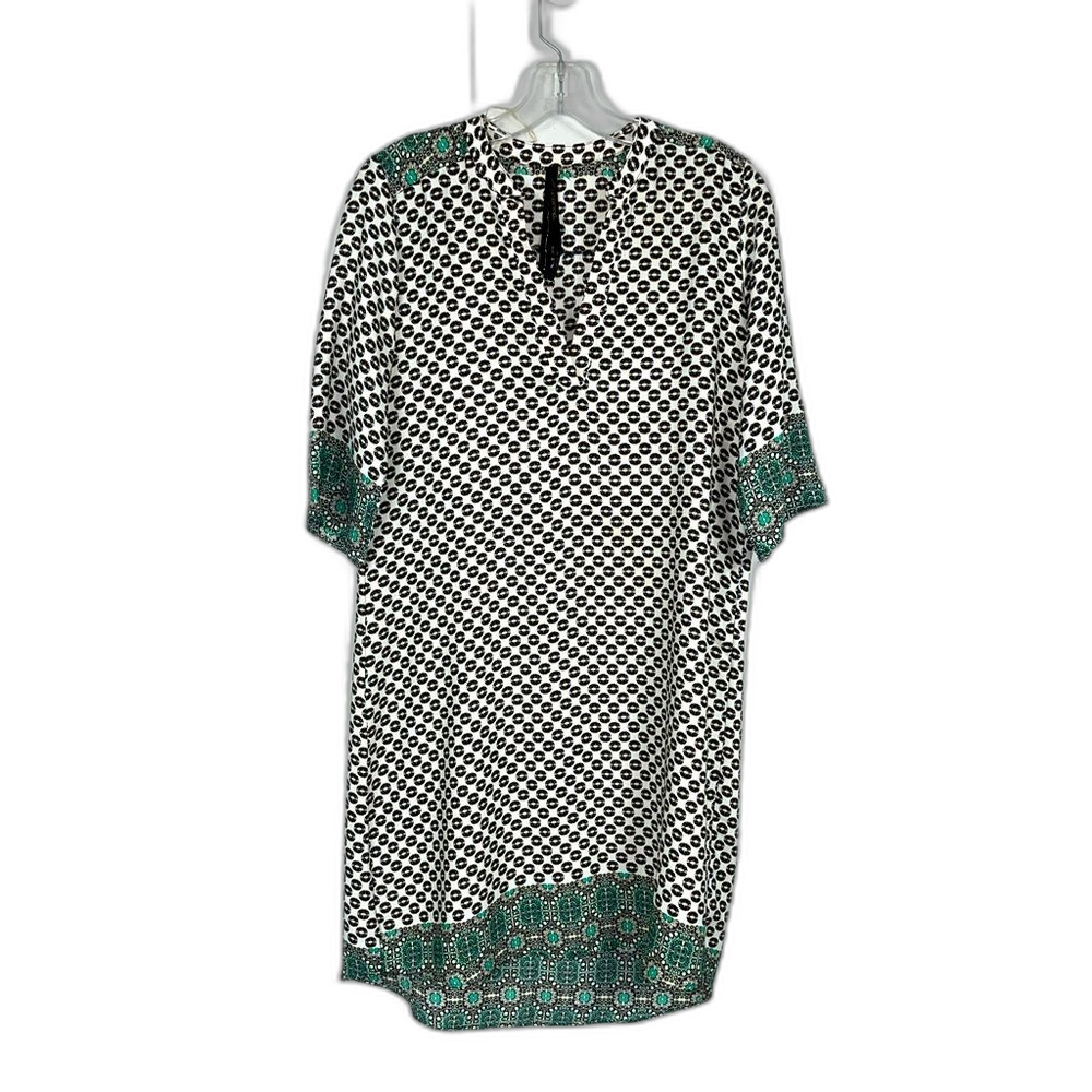 Renee C. Boho High Low 3/4 Sleeve V-Neck Dress Size Medium